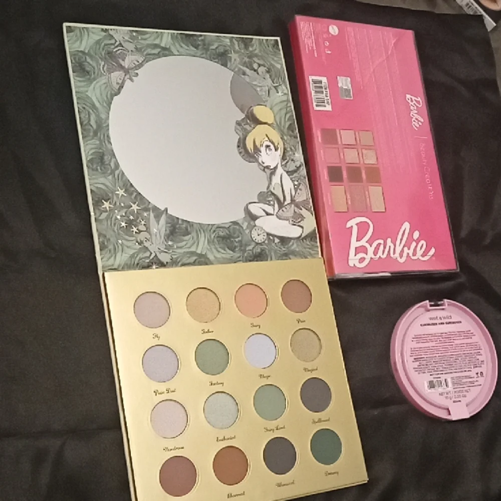 Barbie Pink Eyeshadow Palette and Tinker Bell Set